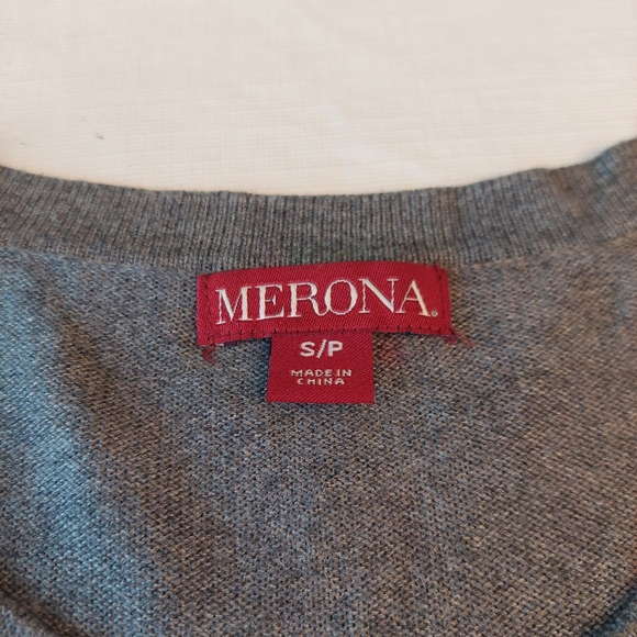 Merona Sequined Grey Button Front Cardigan Sweater Y2K Going Out Layering Size S - Picture 7 of 10